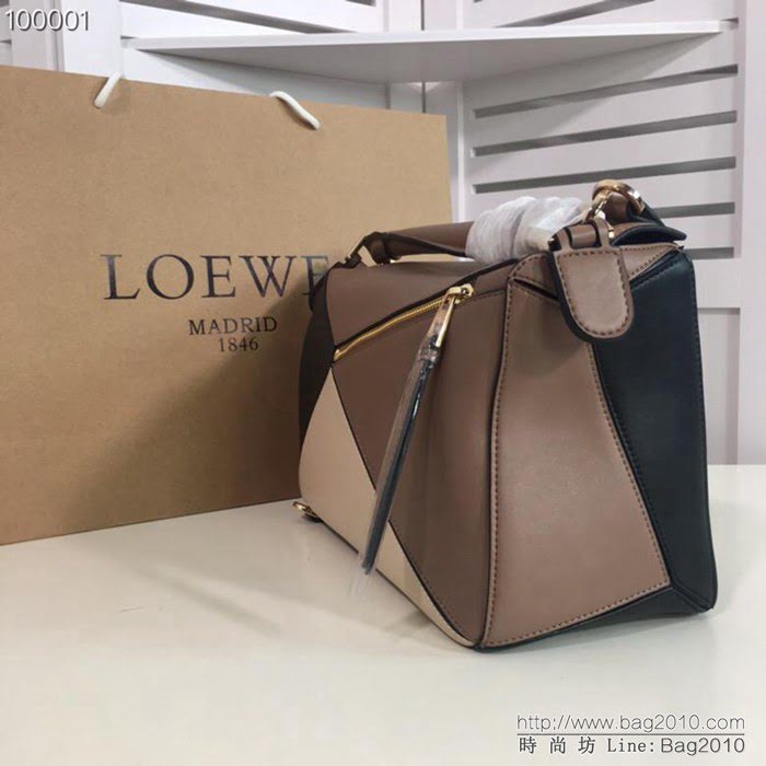 LOEWE羅意威 拼色熱銷款 puzzle bag 可折疊 牛皮手提肩背包 大小號 L0153  jdl1247